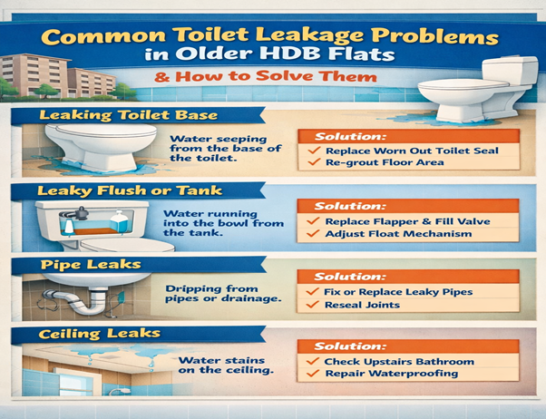 Common Toilet Leakage Problems in Older HDB Flats