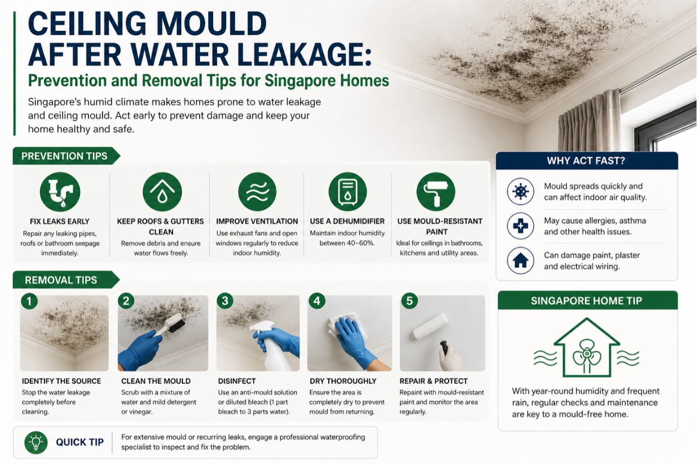 Prevention and Removal Tips For Ceiling Waterproofing