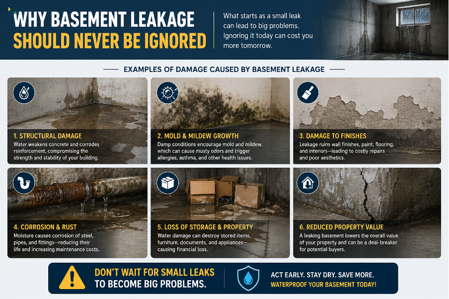 Basement leakage Not To Be Ignored
